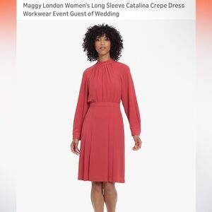 Maggy London Long Sleeve Red/Cardinal Dress